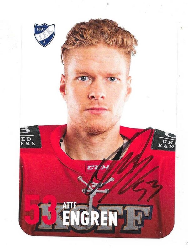 2019-20 Finnish HIFK Helsinki Autographed Teamissued Card #53 Atte Engren