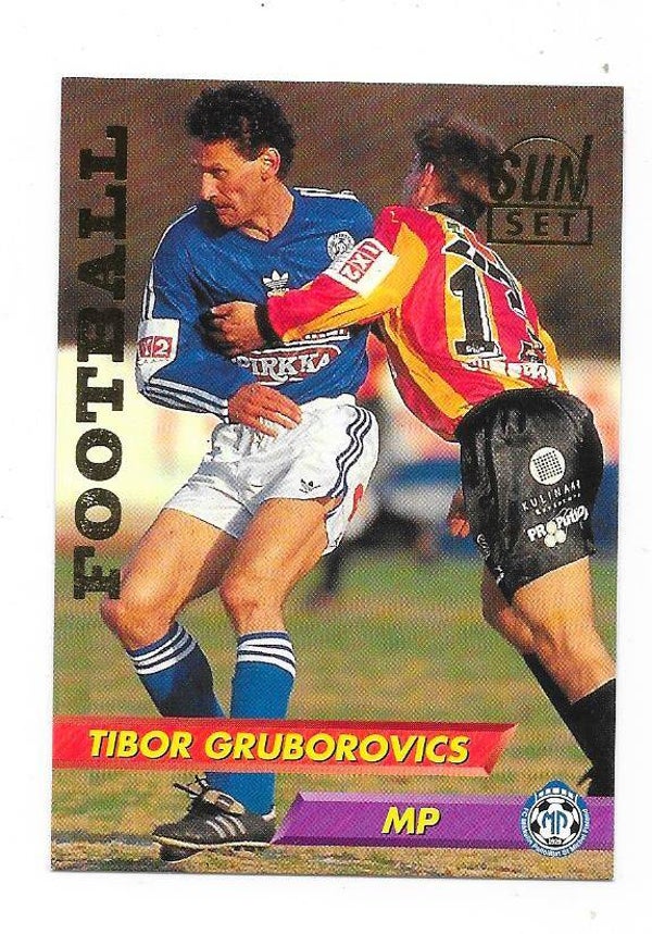 1994 Finnish Sunset Football card GOLD edt #19 Tibor Gruborovics , MP Mikkeli , MTK Budapest
