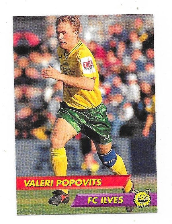 1994 Finnish Sunset Football card #21 Valeri Popovitš , Ilves Tampere , Spartak Moscow