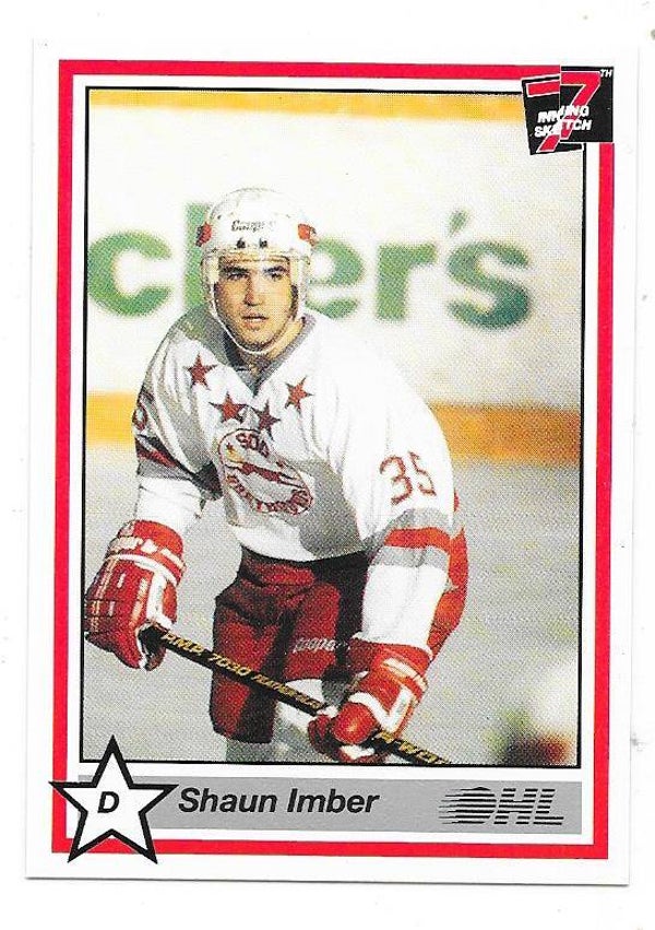 1989-90 7th Inn Sketch OHL #159 Shaun Imber  Sault Ste.Marie Greyhounds, West Palm Beach Barracudas
