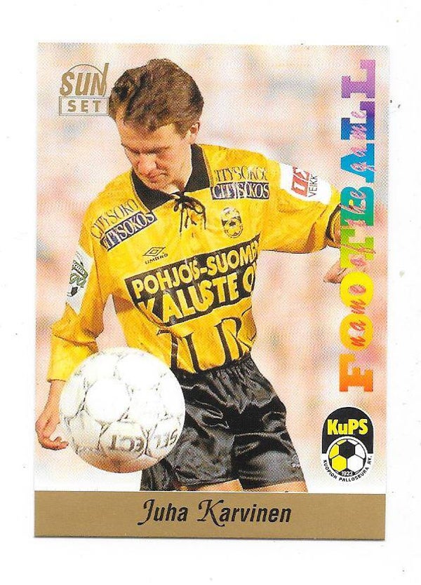 1994 Finnish Sunset Football card #69 Juha Karvinen , KuPS Kuopio