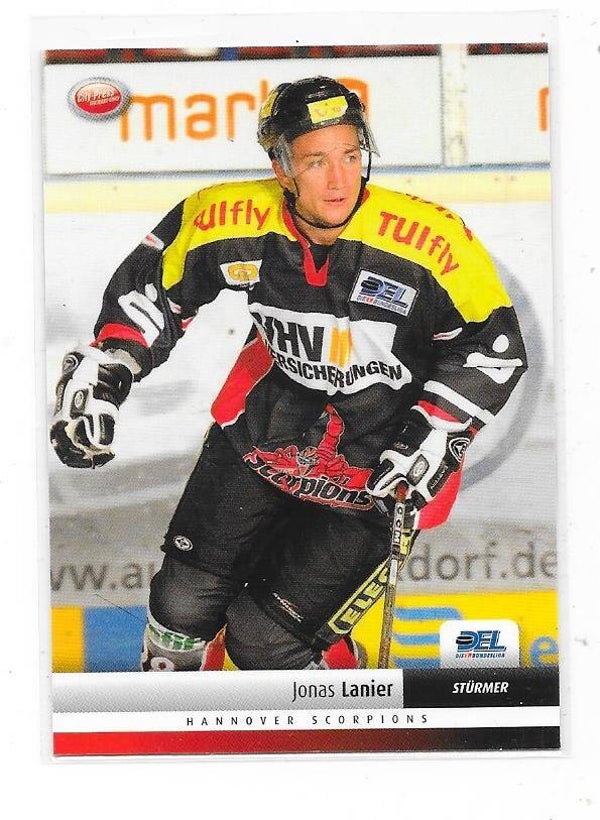 2007-08 German DEL Ice Hockey card #351 Jonas Lanier , Hannover Scorpions