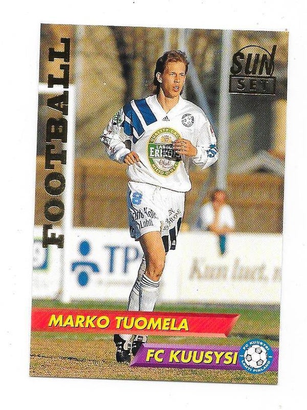 1994 Finnish Sunset Football card GOLD edt #169 Marko Tuomela , FC Kuusysi Lahti , Tromsö IL