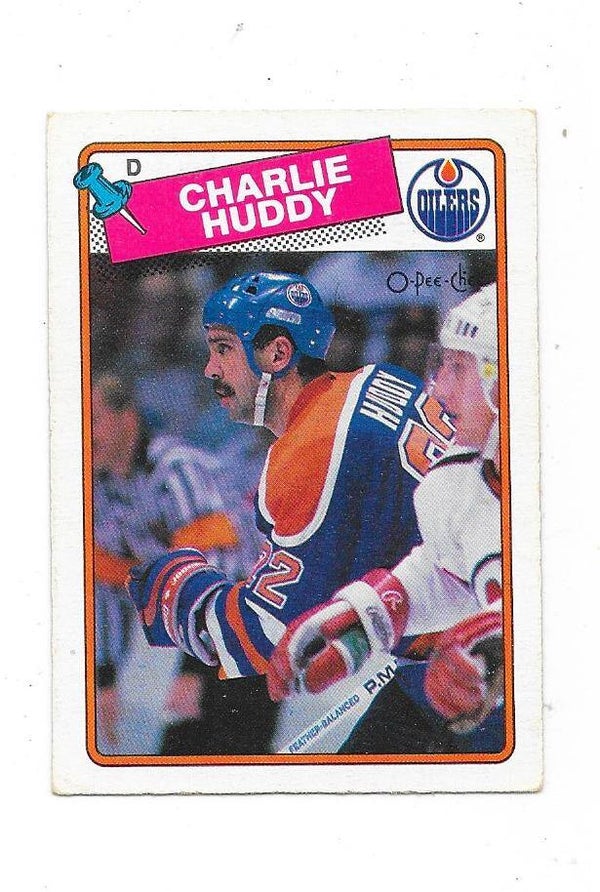 1988-89 OPC #219 Charlie Huddy , Edmonton Oilers