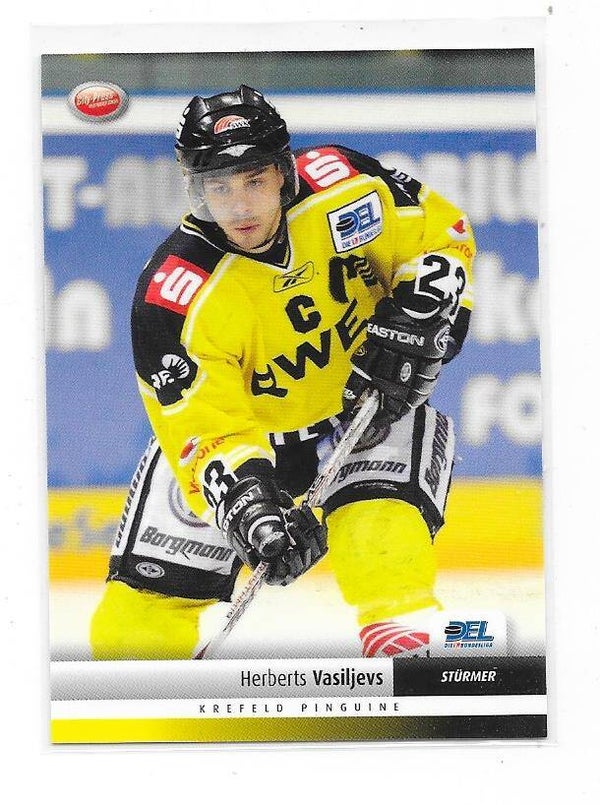 2007-08 German DEL Ice Hockey card #400 Herberts Vasiljevs , Krefeld Pinguine , Latvia