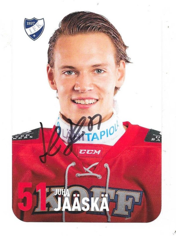 2019-20 Finnish HIFK Helsinki Autographed Teamissued Card #51 Juha Jääskä