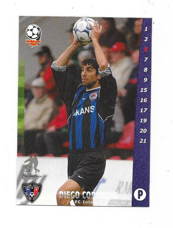 2002 Finnish Cardset Football #68 Diego Corpache ,  FC Inter , Deportivo Español