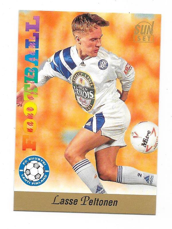 1994 Finnish Sunset Football card #215 Lasse Peltonen , FC Kuusysi  Lahti