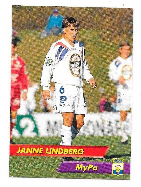 1994 Finnish Sunset Football card  #25 Janne Lindberg , MyPa , 1. FC Saarbrücken