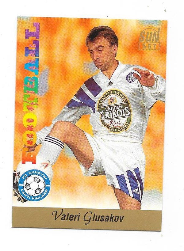 1994 Finnish Sunset Football card #216 Valeri Glushakov , FC Kuusysi  Lahti , CSKA Moscow