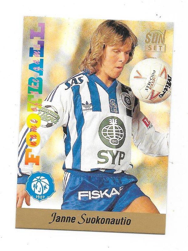 1994 Finnish Sunset Football card #87 Janne Suokonautio , HJK , Eendracht Aalst