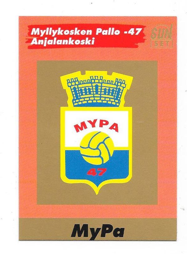 1994 Finnish Sunset Football card #156 Team Logo , MyPa Myllykoski