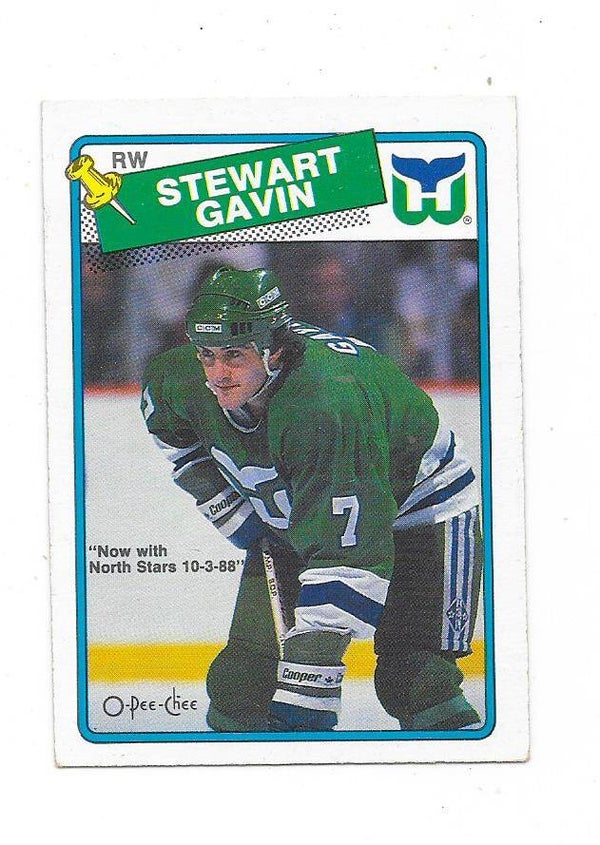 1988-89 OPC #217 Stewart Gavin , Hartford Whalers