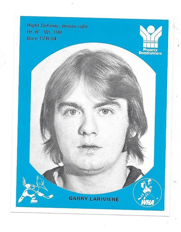 1976-77 Phoenix Roadrunners Teamissued WHA #4 Garry Lariviere , Edmonton Oilers