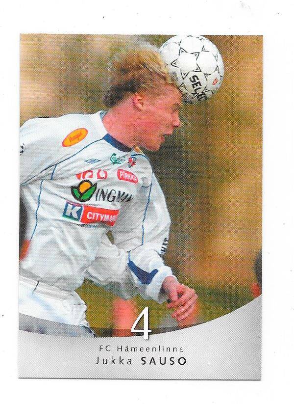 2004 Finnish Cardset Football Card #45 Jukka Sauso , FC Hämeenlinna , Örgryte IS Fotboll