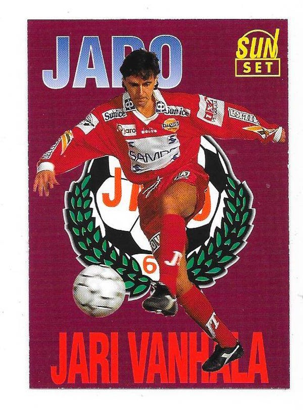 1994 Finnish Sunset Football card #119 Jari Vanhala , Jaro FF , Bradford City