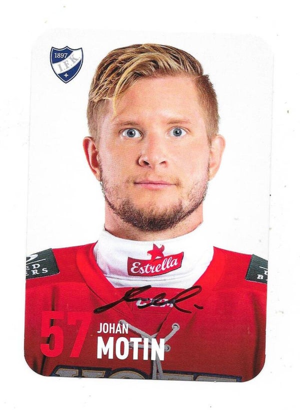 2019-20 Finnish HIFK Helsinki Autographed Teamissued Card #57 Johan Motin