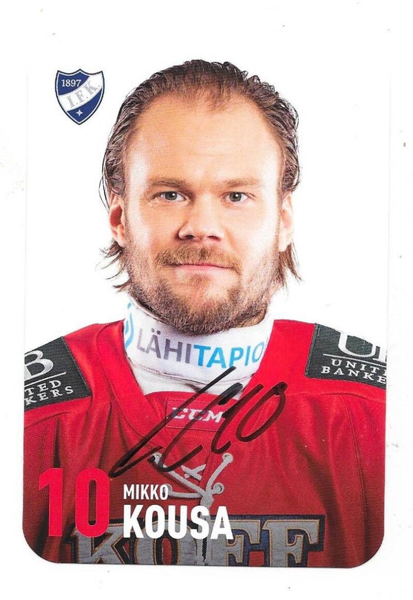 2019-20 Finnish HIFK Helsinki Autographed Teamissued Card #10 Mikko Kousa