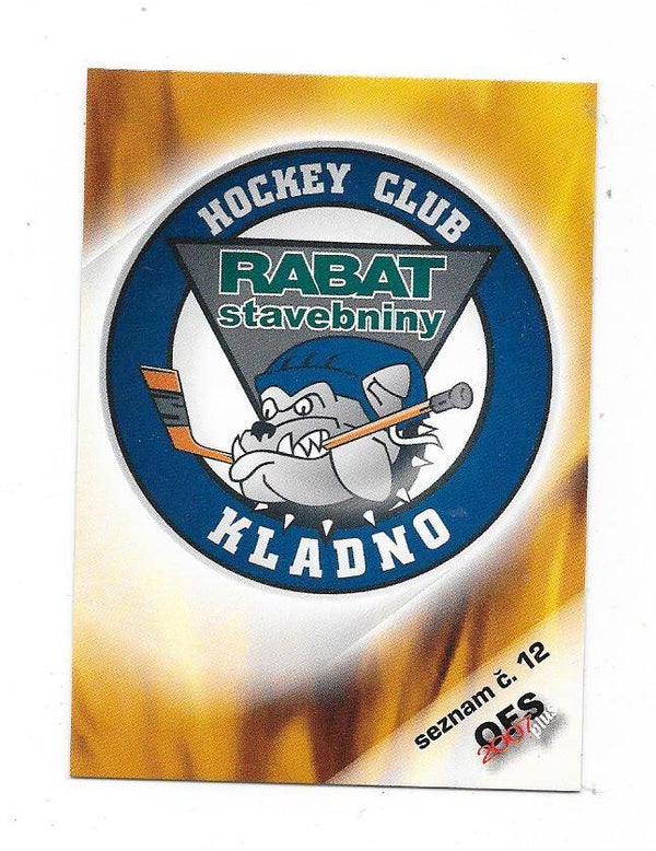 2006-07 Czech OFS #S12 Team Card ,  Rapad Kladno