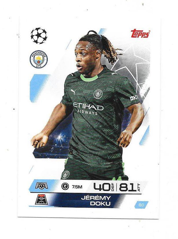 2025-26 Topps Match Attax Champions League #60 Jeremy Doku, Manchester City , England