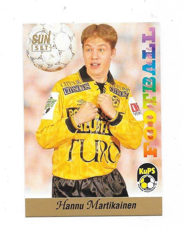 1994 Finnish Sunset Football card #65 Hannu Martikainen , KuPS Kuopio
