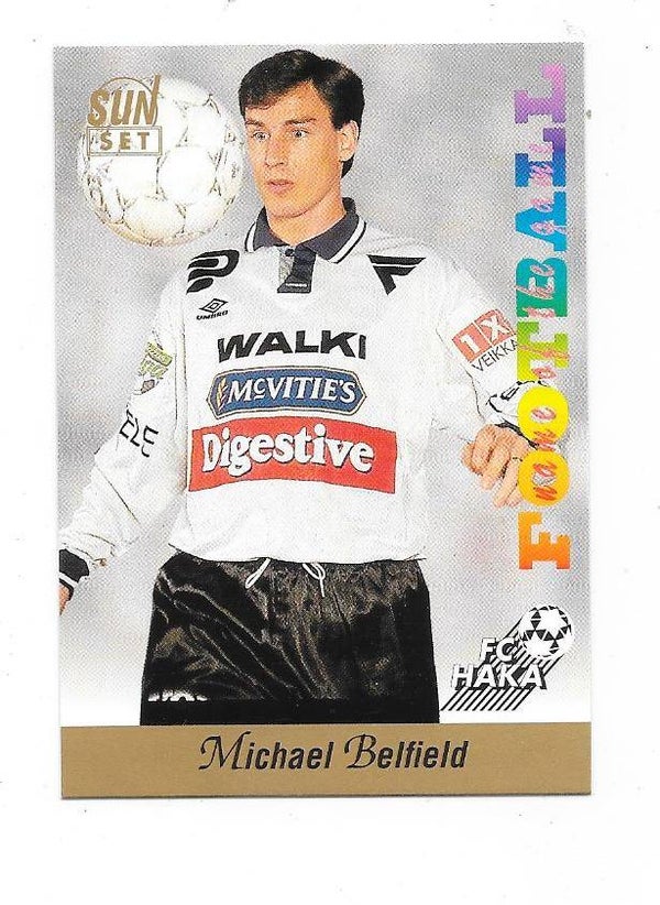 1994 Finnish Sunset Football card #52 Michael Belfield , FC Haka , FC Wimbledon