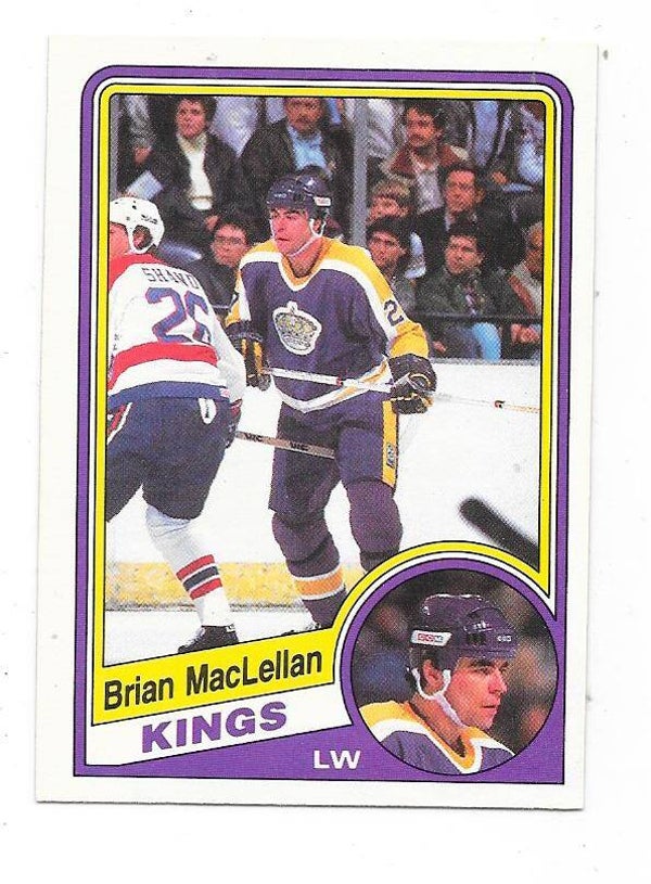 1984-85 OPC NHL Ice Hockey Card #87 Brian MacLellan , Los Angeles Kings RC