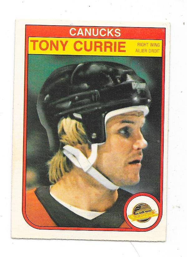 1982-83 OPC NHL Ice Hockey Card #341 Tony Currie , Vancouver Canucks