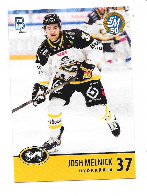 2024-25 Finnish Blueline Teamissued #Kärpät-9 Josh Melnick , Straubing Tigers