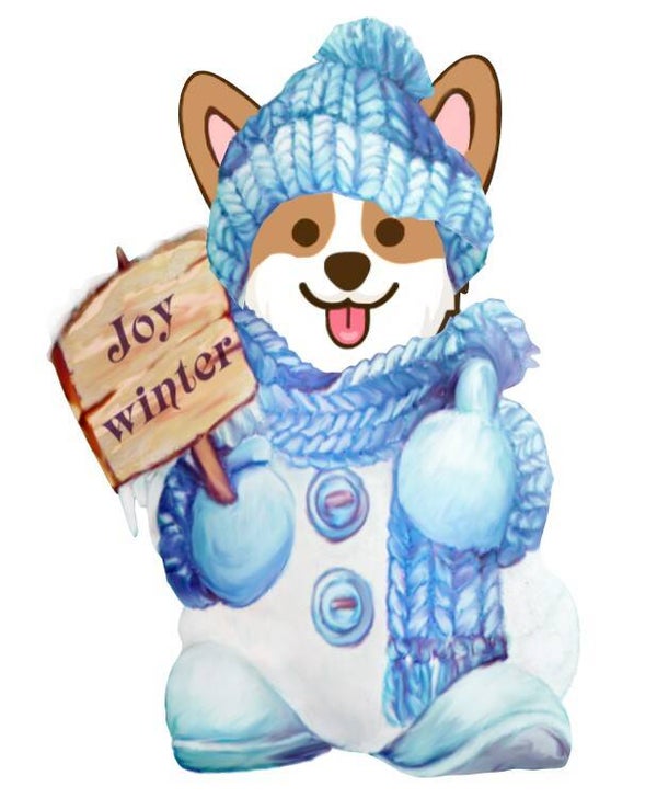 Corgi Snowman