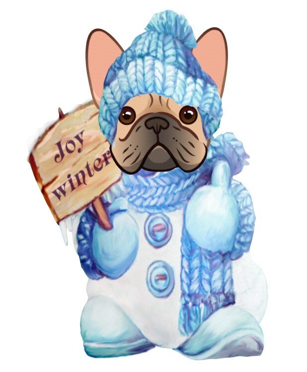French Bulldog Fawn Snowman