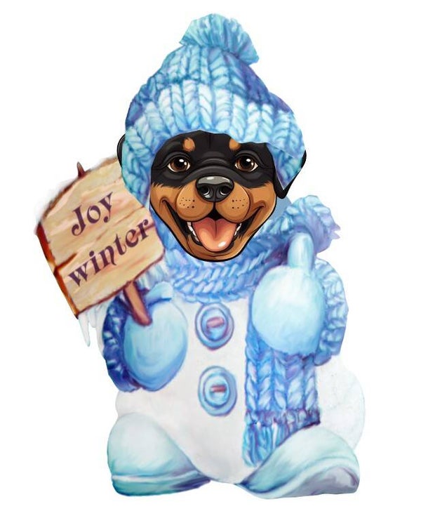 Rottweiler Snowman
