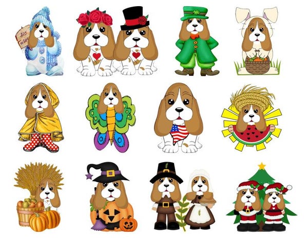 Basset Hound 12 month Set