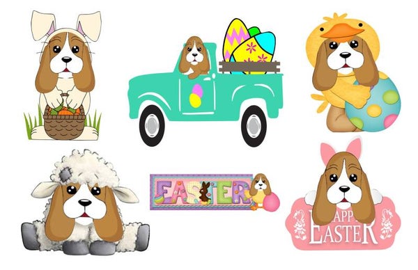 Basset Hound Easter {Set of 6}