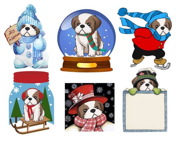 Shih Tzu Winter - {Set of 6}