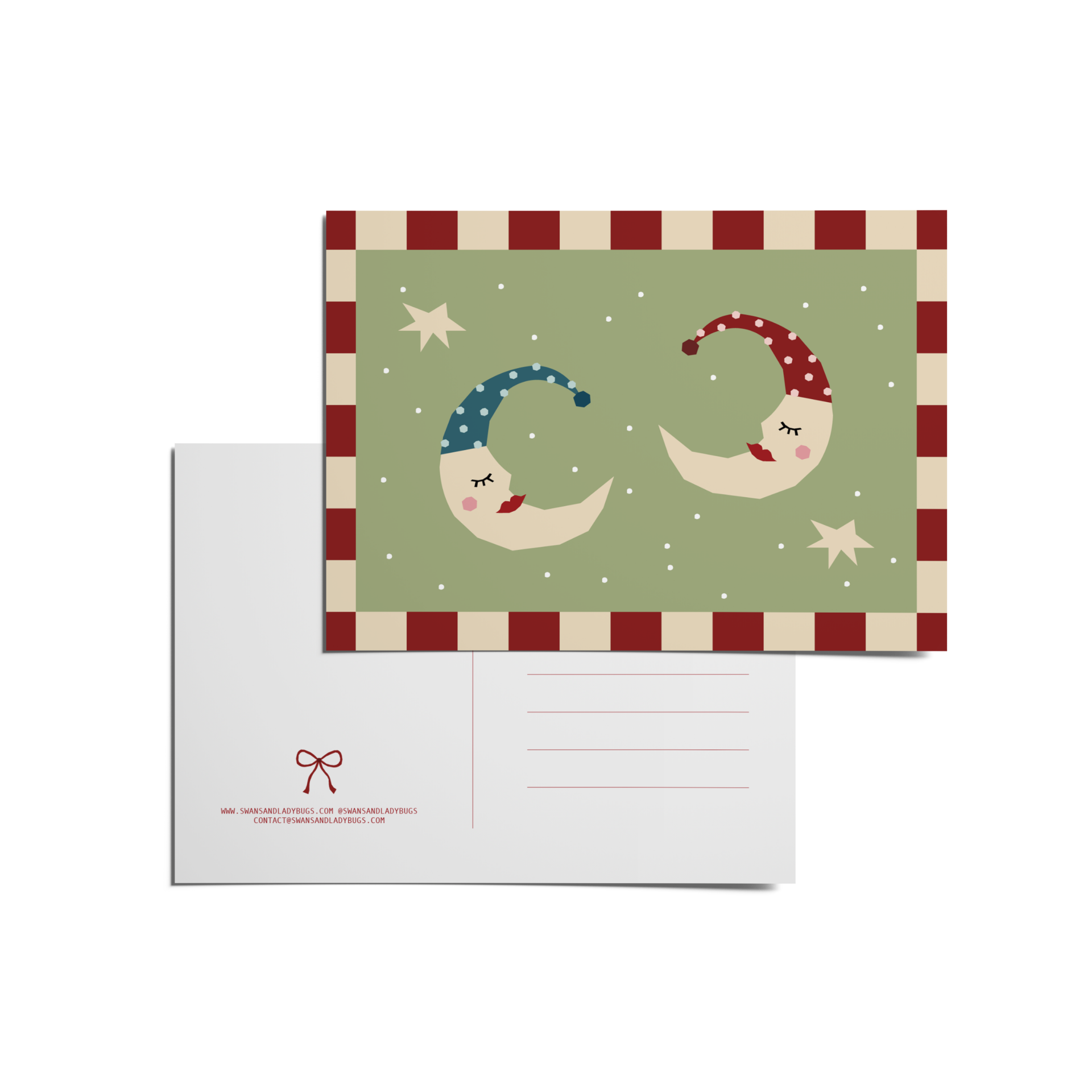 ANSICHTKAART TWEE MAANTJES