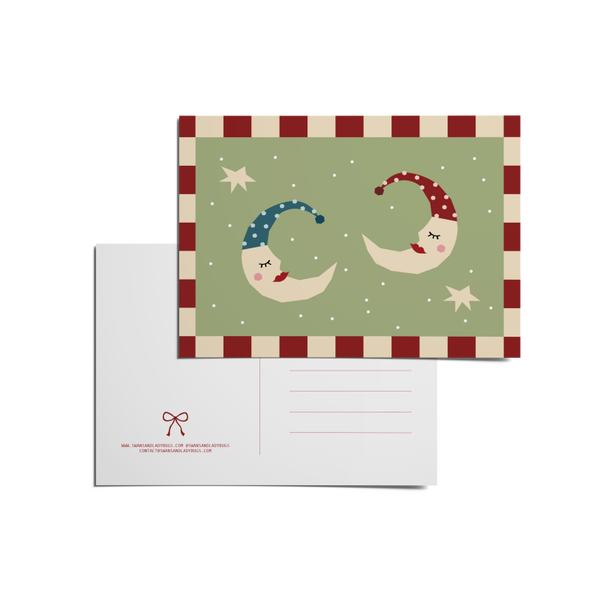 ANSICHTKAART TWEE MAANTJES