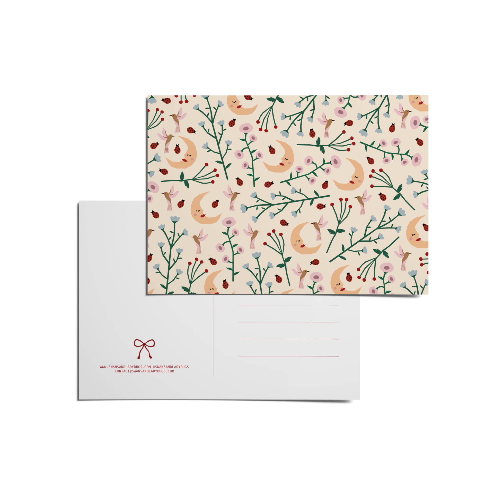ANSICHTKAART PATROON LADYBUG