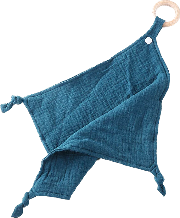 Speendoek met ring blauw