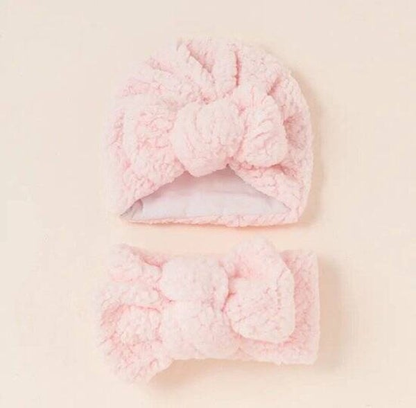 Teddy Muts en Sjaal - Baby Set - roze