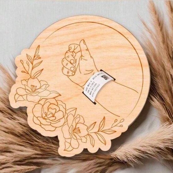 Geboortecirkel ziekenhuisarmband bewaarbord bloem