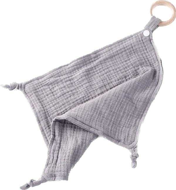 Speendoek met ring grijs