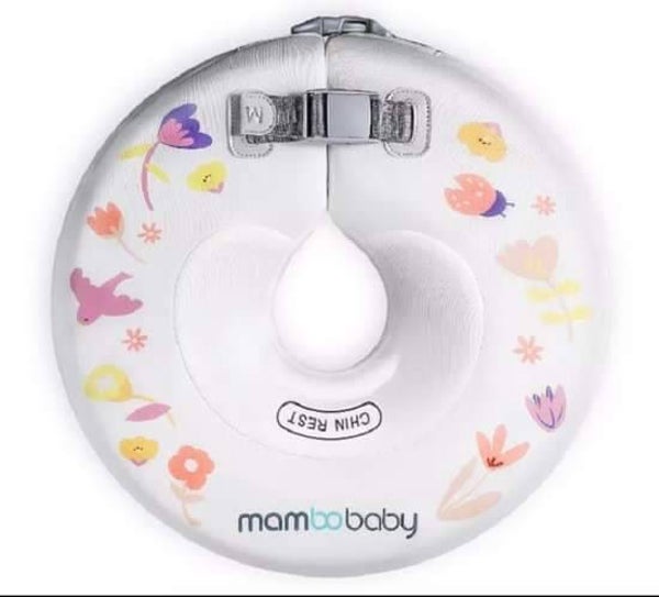 Baby Nek float - Baby Spa float - Neck float baby - luchtvrij nek float - bloem wit