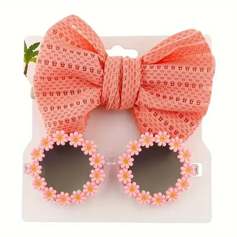 Zonnebril bloem - haarband set - 2 delig