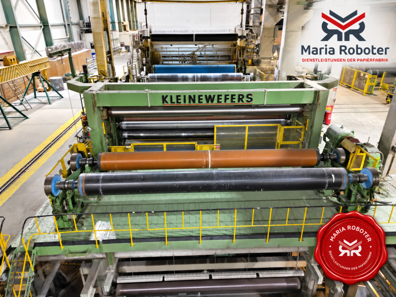 KLEINEWEFERS Calender 6, MR100127, showing the supercalender roll stack