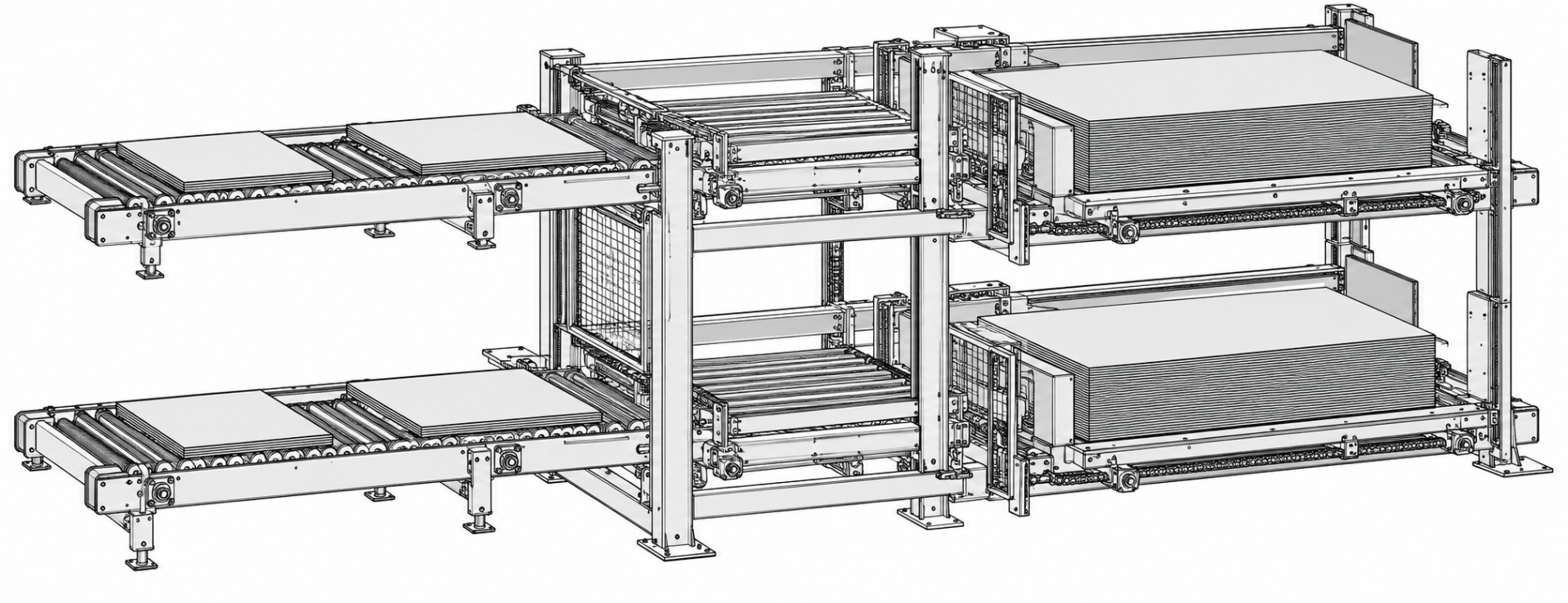 Generic upper and lower stacker engineering illustration