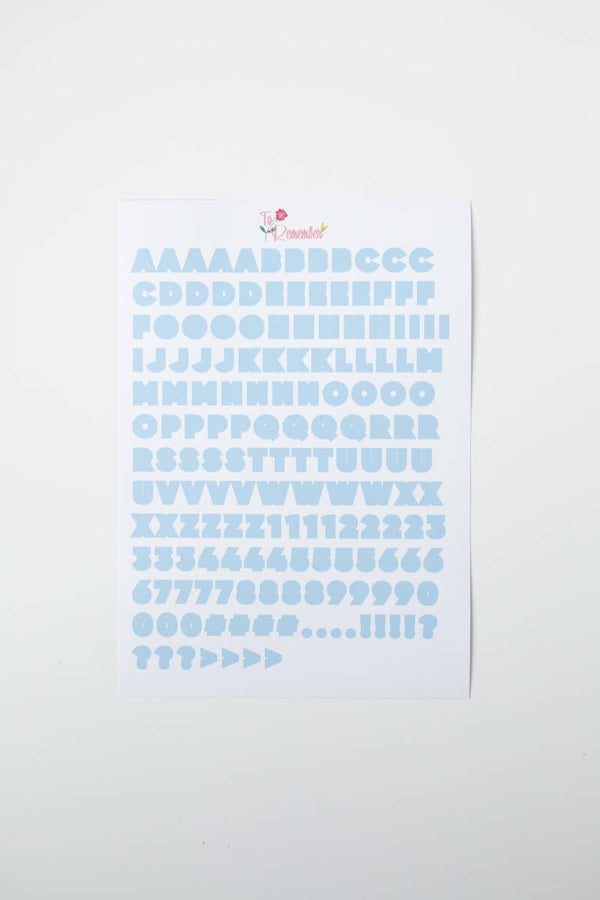 Stickervel - Letters Blauw