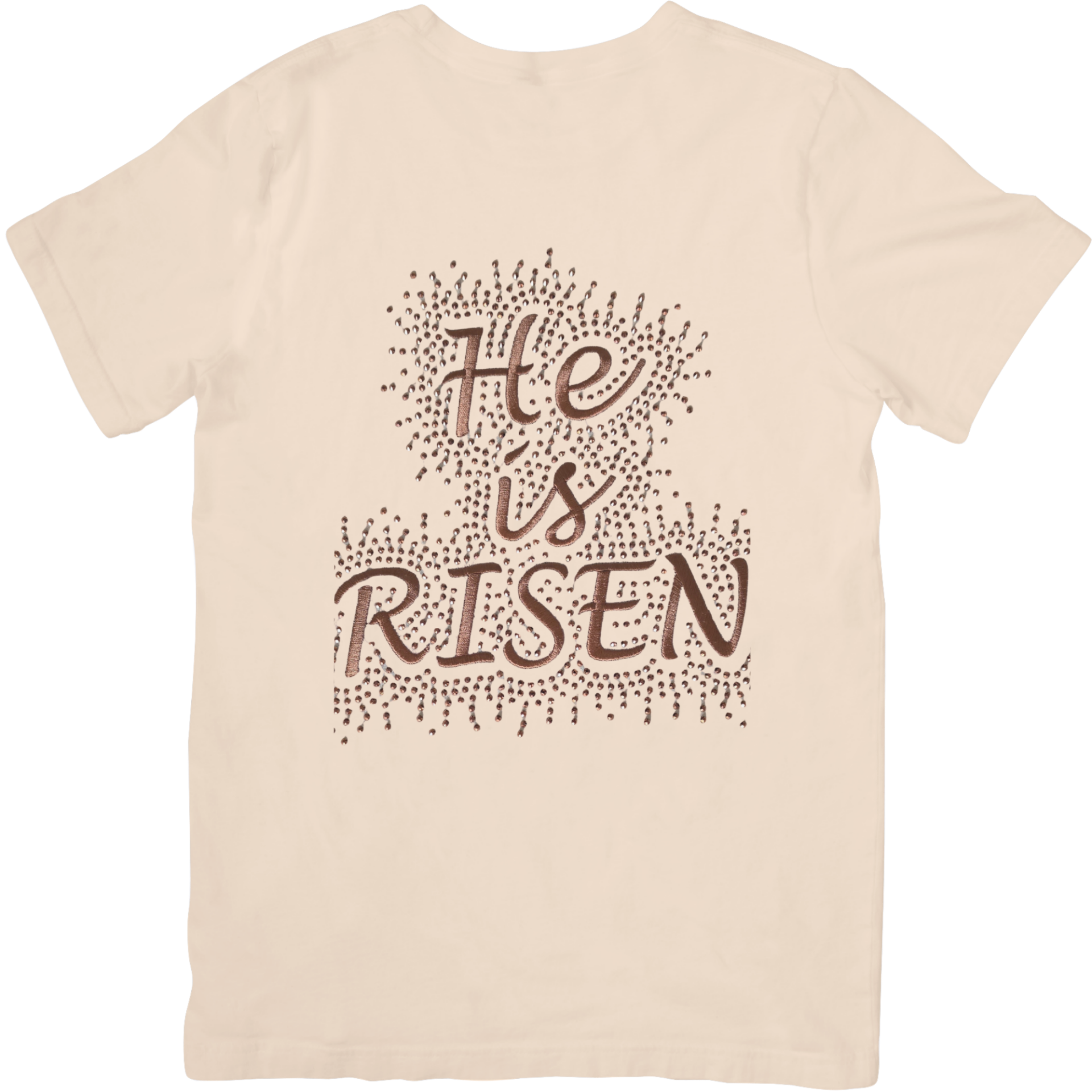 "He is Risen" Embroidered - Embellished with Rhinestones