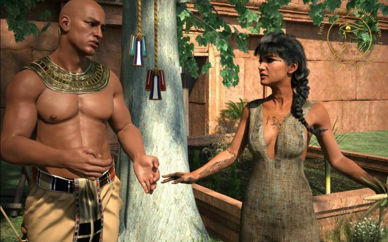 Ein Mann und eine Frau in einem Garten