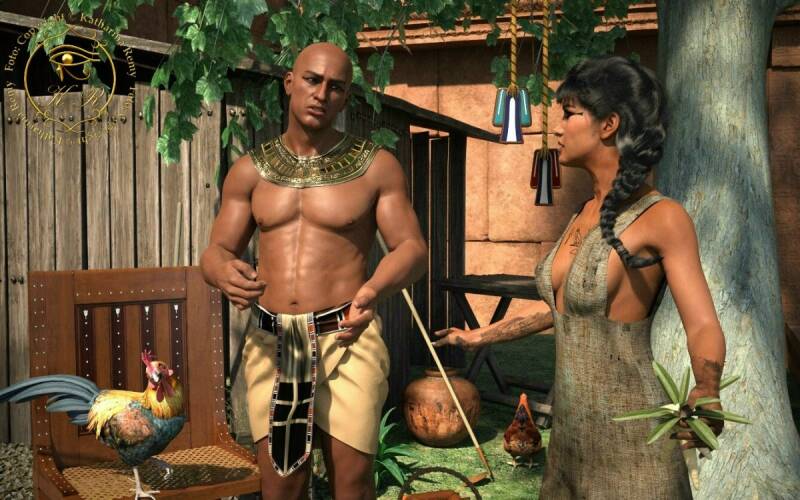 Ein Mann und eine Frau in einem Garten